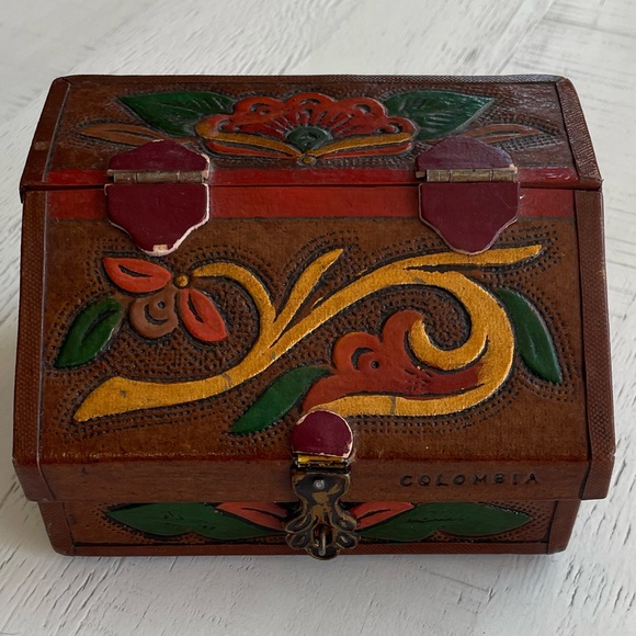 Jewelry - Painted Columbian Hand Painted Jewelry Box